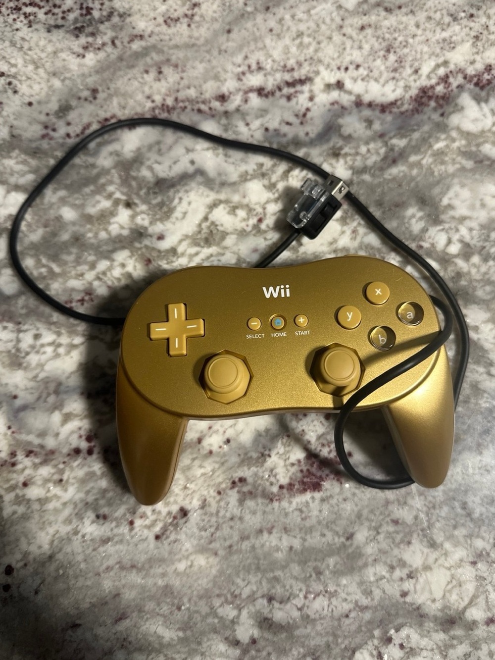Gold Wii Controller Classic Pro Game Controller
